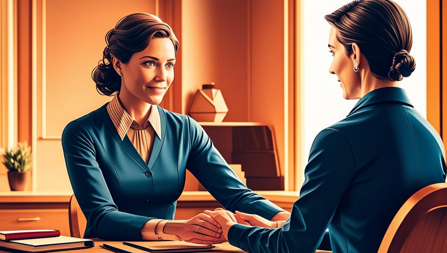 Imagen de un psicologo jurídico acompañando a una víctima en un juicio